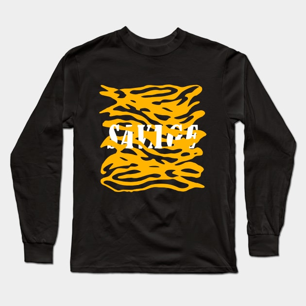 savage life tiger skin Long Sleeve T-Shirt by AdishPr